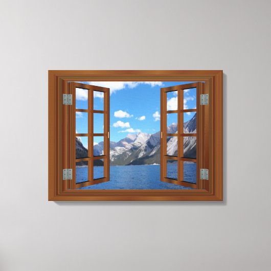 Rocky Mountain Lake Fab Window Canvas Afdruk (Voorkant)