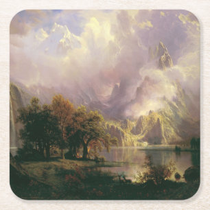 Rocky Mountain landschap majestueuze landschap Vierkante Kartonnen Onderzetter