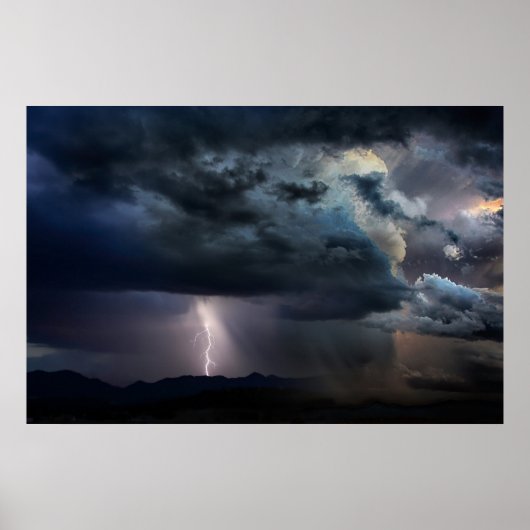 Rocky Mountain Lightning Storm Poster (Voorkant)
