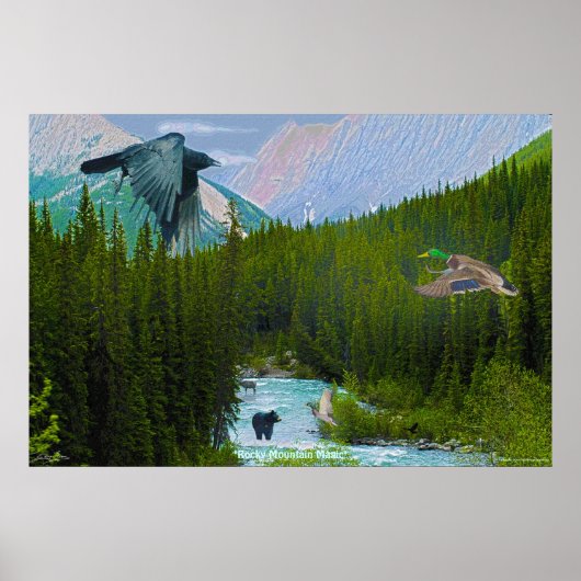 Rocky Mountain Magic Wilderness & Wildlife Art Poster (Voorkant)