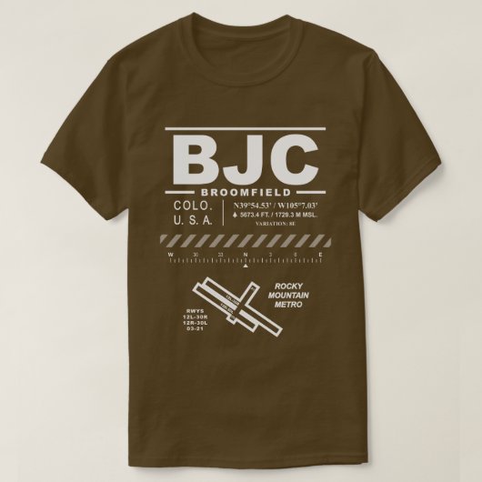 Rocky Mountain Metropolitan Airport BJC T-Shirt (Design devant)
