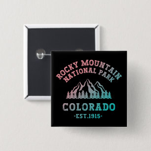 Rocky Mountain National Park Colorado USA Gradient Vierkante Button 5,1 Cm