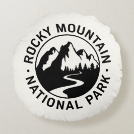 Rocky Mountain National Park Embleem Rond Kussen