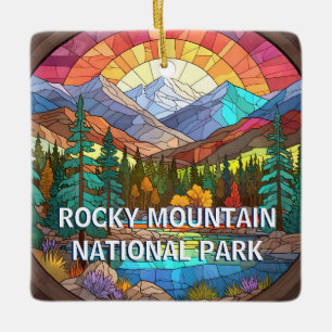 Rocky Mountain National Park Faux Glas in lood Keramisch Ornament