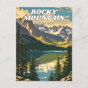 Rocky Mountain National Park illustratie retro De Briefkaart
