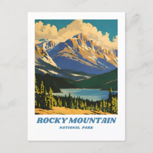 Rocky Mountain National Park illustratie retro H Briefkaart