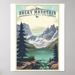 Rocky Mountain National Park Litho Kunstwerk Poste Poster