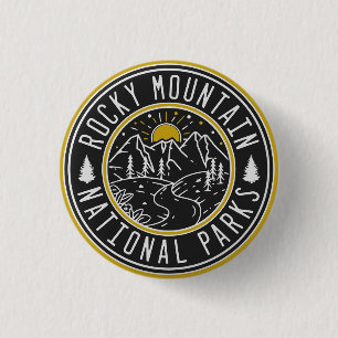 Rocky Mountain National Park Minimalistische souve Ronde Button 3,2 Cm