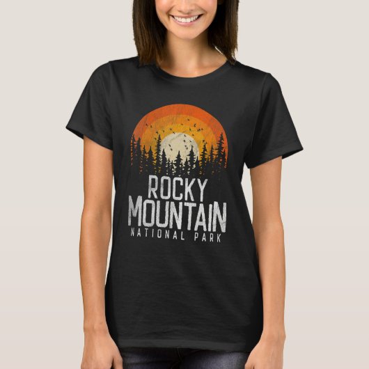 Rocky Mountain National Park Retro Style T-shirt (Voorkant)