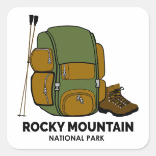 Rocky Mountain National Park rugzak Vierkante Sticker