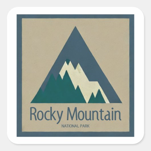 Rocky Mountain National Park Rustic Vierkante Sticker (Voorkant)