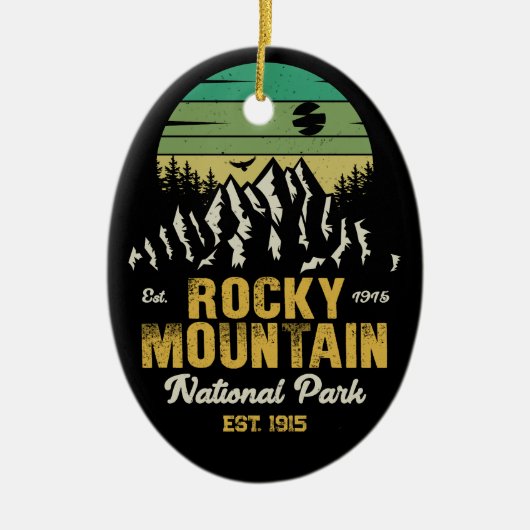 Rocky Mountain National Park souvenirs jaren 60 Keramisch Ornament (Voorkant)