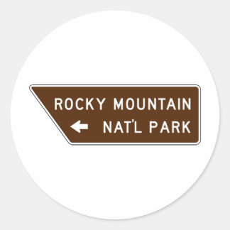 Rocky Mountain National Park Street Sign Ronde Sticker