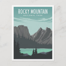 Rocky Mountain National Park Travel Illustration Briefkaart