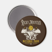 Rocky Mountain National Park Vintage landscape Magneet (Voorkant / Achterkant)