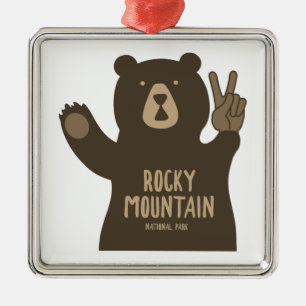 Rocky Mountain National Park Vredesbeer Metalen Ornament