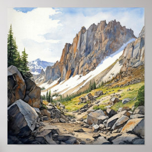 Rocky Mountain National Park Waterverf Poster