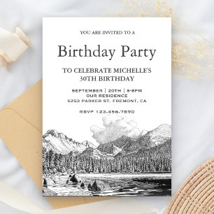 Rocky Mountain Sketch Verjaardagsfeest Kaart