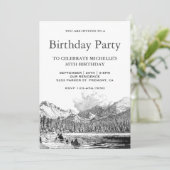 Rocky Mountain Sketch verjaardagsfeestje Kaart (Staand voorkant)