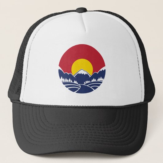 Rocky Mountain Sunset Logo Trucker Pet (Voorkant)