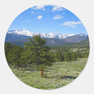 Rocky Mountain View Schitterend Landschap Ronde Sticker