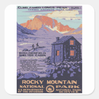 Rocky Mountain - Vintage Travel Vierkante Sticker