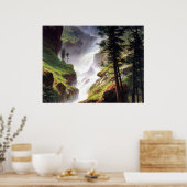 Rocky Mountain Waterfall - Albert Bierstadt Poster (Keuken)