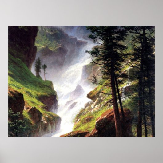 Rocky Mountain Waterfall - Albert Bierstadt Poster (Voorkant)
