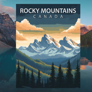 Rocky Mountains Canada Reis Alberta & BC Piek Briefkaart