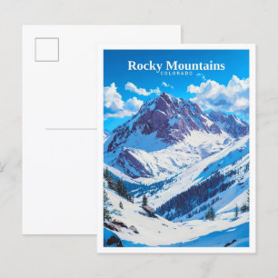 Rocky Mountains Colorado USA Art Vintage Travel Briefkaart