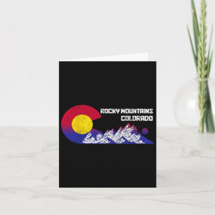 Rocky Mountains Colorado Vlag Ski Winter Sport Vin Kaart