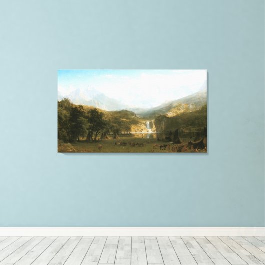 Rocky Mountains, Lander's Peak van Albert Bierstad Canvas Afdruk (Insitu (Houten vloer))