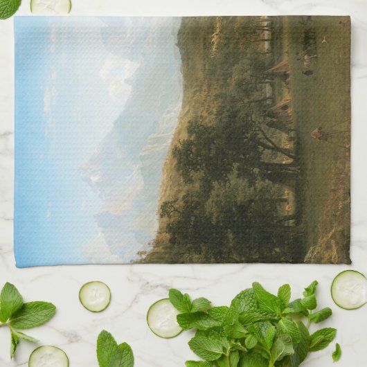 Rocky Mountains, Lander's Peak van Albert Bierstad Theedoek (Gevouwen)