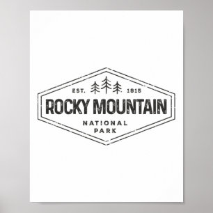Rocky Mountains National Park Shirt Badge Kamperen Poster