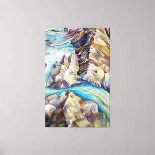 Rocky Mountains Rocks en Crystal River Painting Canvas Afdruk