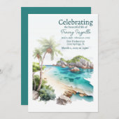 Rocky Ocean Beach begrafenis viering van het leven Kaart (Voorkant / Achterkant)