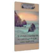 Rocky Ocean Shore en Sunset Bible Verse Clipboard Klembord (Rechts)