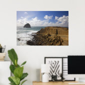 Rocky Oregon Pacific Coast in Pacific City Poster (Thuiskantoor)