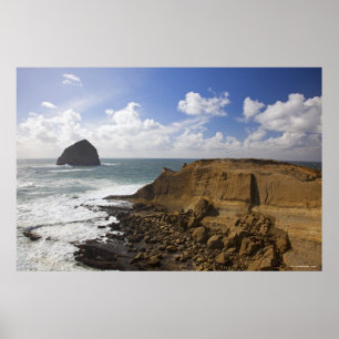Rocky Oregon Pacific Coast in Pacific City Poster