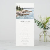 Rocky Pine Mountain Seascape Wedding Programme (Debout devant)