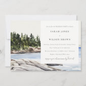Rocky Pine Mountain Seascape Weekend Party Kaart (Voorkant)