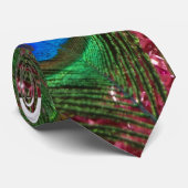 Rocky Pink Peacock Feather Stropdas (Opgerold)