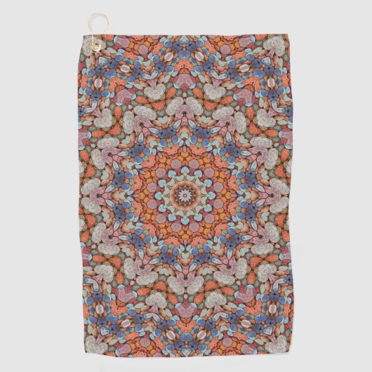 Rocky Roads Rustic Oranje  Kaleidoscoop Golfhanddoek (Voorkant)