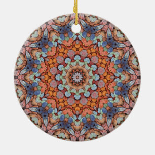 Rocky Roads Rustic Oranje  Kaleidoscoop Keramisch Ornament