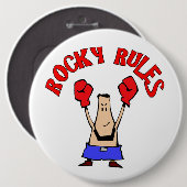 Rocky Rules, Boxer Ronde Button 6,0 Cm (Voorkant /achterkant)