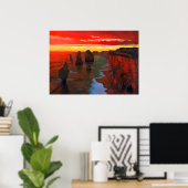 Rocky Seashore op Sunset Poster (Thuiskantoor)