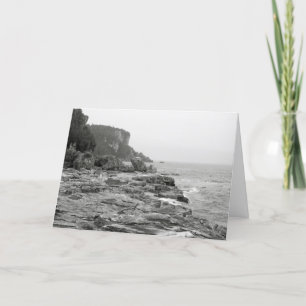 Rocky Shoreline Black and White Photo Note Card Bedankkaart