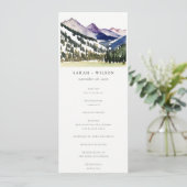 Rocky Snow Mountain Landscape Wedding Programme Kaart (Staand voorkant)