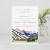 Rocky Snow Mountain Landscape Weekend Party Kaart (Staand voorkant)