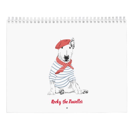 Rocky the Bull Terrier 2024 Calendrier des costume (Dos)